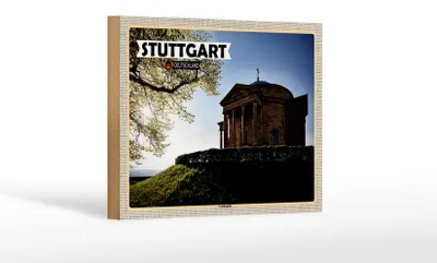 Produktbild von Holzschild Städte Stuttgart Grabkapelle Architektur 18x12 cm