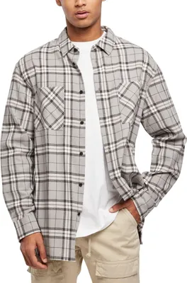 Produktbild von Urban Classics - Long Oversized Grey Check Hemd - XL