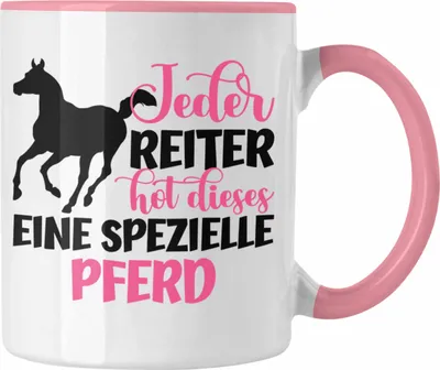 Produktbild von Trendation - Pferde Reiter Mädchen Geschenk Tasse Reiten Reiterin Kinder Becher Spruch Lustig Geburtstag (Rosa)