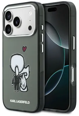 Image de Étui Karl Lagerfeld Karl & Choupette Coque arrière Magsafe pour iPhone 17 Pro Max, noir