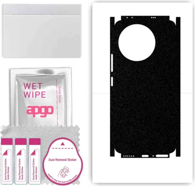 Produktbild von apgo Rückseite + Seiten Schutzfolie, Skin, kompatibel mit Xiaomi 14 Civi, Hinten Displayschutzfolie aus Vinylfolie, kratzfest, einfache Montage - Mattschwarz
