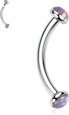 Productafbeelding van Titanium wenkbrauwpiercing, 16 gauge, 6-12 mm, geschikt voor diverse piercings