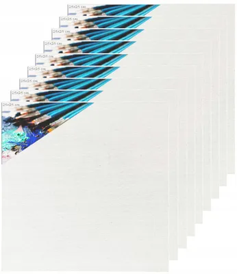 Produktbild von PE Malkarton Leinwand 25x25 cm Baumwolle 9er-Set