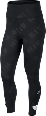 Image de NIKE Femme, legging de sport Air 7_8, couleur noire/argent réfléchissant, taille XS
