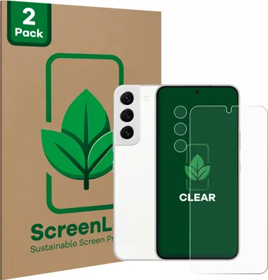 Produktbild von 2x ScreenLeaf Schutzfolie für Samsung Galaxy S22 5G (Display+Kamera) nachhaltiger Displayschutz Display Schutz Folie Klar Transparent