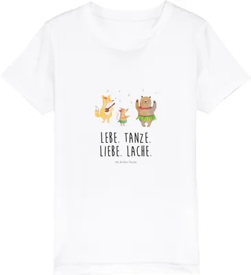 Produktbild von Mr. & Mrs. Panda Kleinkinder T-Shirt Waldtiere Aloha 9-11 Jahre (134/146) - Weiß - Geschenk, Kinder Kurzarm, Teenager, Wald, Musik, Igel, Hase, Tanzen, Lustige Sprüche