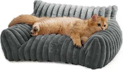 Zdjęcie produktu dla Legowisko dla kota, urocze zwierzątko dla małych, średnich i dużych kotów, psów, puszysta sofa dla zwierząt domowych w pomieszczeniach, z antypoślizgową podstawą