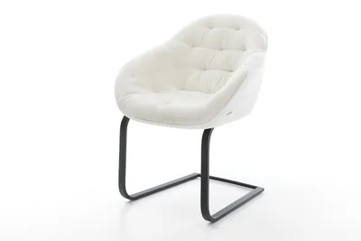 Produktbild von DELIFE Freischwinger Gaio-Flex Bouclé Soft Beige Freischwinger flach Schwarz