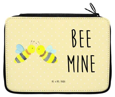 Produktbild von Mr. & Mrs. Panda Federmäppchen Biene Liebe - Gelb Pastell - Geschenk, Schlampermäppchen, Schüleretui, Bleistiftetui, Mäppchen, Federtasche