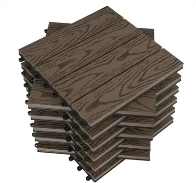 Produktbild von WPC-Terrassenplatten mit Klickverbindung 11 Stück | 30x30x2cm