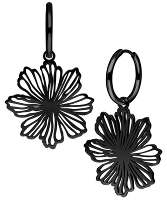 Produktbild von Wildcat Ohrringe - Fine Flower Hoops - Schwarz - Chirurgenstahl 316L - wasserfest, langlebig, hautverträglich, Schwarz