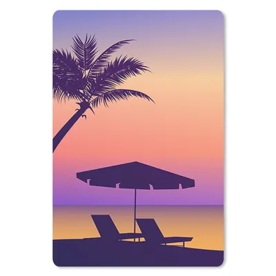 Produktbild von MuchoWow® Mauspad Mousepad Strandkorb - Sonnenschirm - Palme - Nacht 18x27 cm - Mousepads - Maus Mat - Pad - Mausunterlage