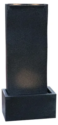 Produktbild von Dehner Gartenbrunnen Altero, mit LED Beleuchtung, frostbeständig, solarfähiger Brunnen für Außen, 49 x 107 x 26.5 cm, Polyethylen, schwarz