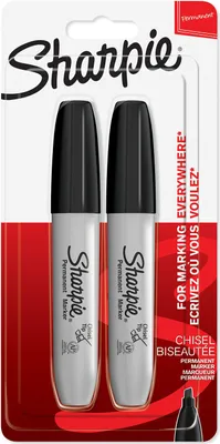 Produktbild von Sharpie Permanentmarker mit Keilspitze | schwarz | 2 Stück