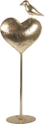 Zdjęcie produktu dla Clayre & Eef Figurka dekoracyjna serce 24x11x68 cm Metal w kolorze złotym