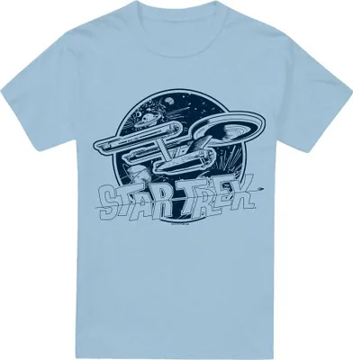 Image de Star Trek - T-shirt "Enterprise" pour homme TV5983 (L) (Bleu clair)