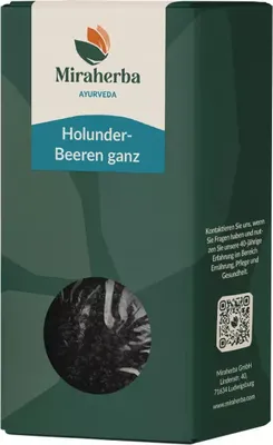 Produktbild von Miraherba - Schwarze Holunderbeeren, ganz - 100g