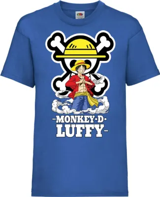 Produktbild von Kinder T-Shirt One Manga Piece Anime 07 Monkey Straw, 5-6 Jahr - 116 / Blau