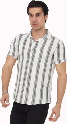 Produktbild von Megaman Herren Freizeit-Hemd Stretch Kurzarm Hemden | Schwarz | Large