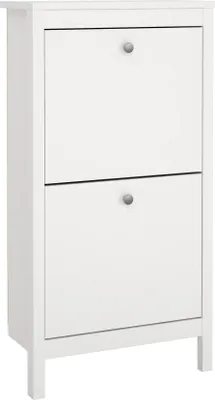 Produktbild von Schuhschrank Tisoy, Schuhregal, Mehrzweck-Eingangsgarderobe, Möbel für Schuhe, 54x25 h103 cm, Weiß