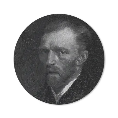 Produktbild von MuchoWow® Mauspad Mousepad Selbstbildnis von Vincent van Gogh - Schwarz - Weiß 30x30 cm - Mousepads - Maus Mat - Pad - Mausunterlage - Tischunterlage - Schreibtischmatten