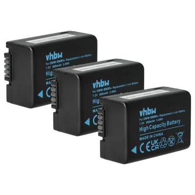 Produktbild von vhbw 3x Akku kompatibel mit Leica V-Lux 2, 3 Kamera (800 mAh, 7,2 V, Li-Ion), Infochip