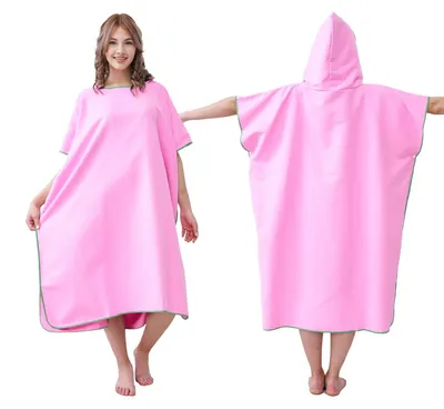 Produktbild von Omgoods – Mikrofaser-Poncho für Surfer, Handtuch für Erwachsene, Rosa