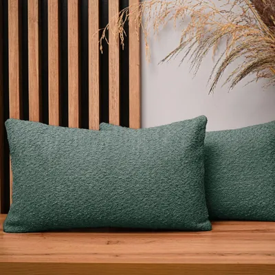 Obrázek produktu pro MG Design, sada 2 povlaků na polštáře, 30 x 50 cm, zelená barva - s zipem, jemně tkané s příjemnou texturou, snadno se udržují