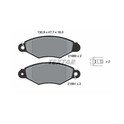 Produktbild von Textar Bremsbeläge vorne für Citroen Xsara Peugeot 206 306 1,1-1,4 ohne Sensor