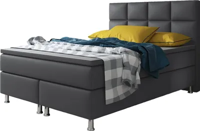 Produktbild von Inter Handels Boxspringbett Miami 140x200 cm Kunstleder Anthrazit