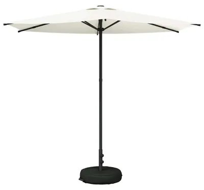 Image de Parasol de jardin vidaXL avec pied, 270 x 270 cm, polyester, carré, couleur crème