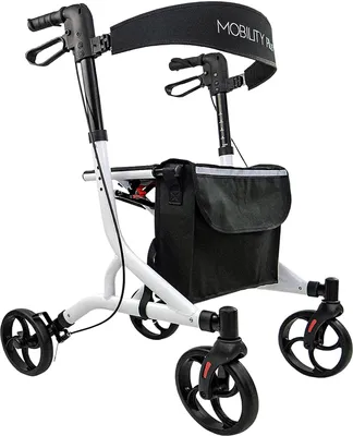 Produktbild von Leichtgewichtrollator LR10+ Weiß - Gehhilfe faltbar & leicht - höhenverstellbarer Rollator von MOBILITY PLUS+