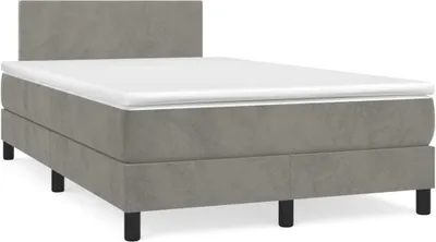 Immagine prodotto di vidaXL Letto a molle con materasso grigio chiaro 120x200 cm in velluto