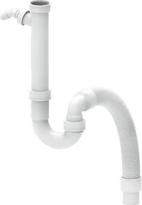 Produktbild von Kirchhoff KS Flex-Spültisch-Röhrensiphon, Weiß, 1 1/2"IG x DN 40/50 mm, mit 3/4" Geräteanschluss