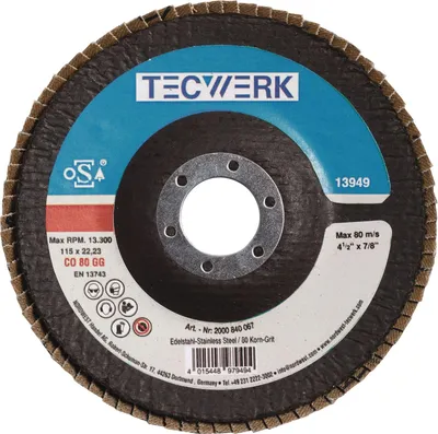 Zdjęcie produktu dla Tarcza frezarska 125 mm, zgrubienie 60°, stożkowa, INOX, ziarno ceramiczne CO