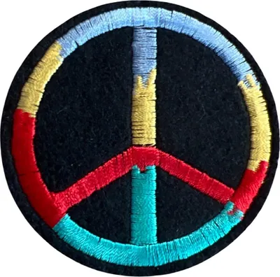 Produktbild von Peace-Zeichen Peace-Zeichen-Emblem zum Aufbügeln, rund, klein