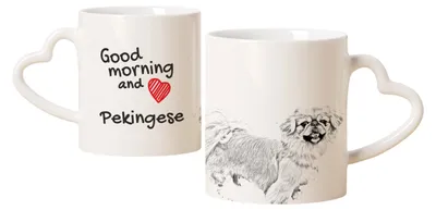 Produktbild von Pekingese, Pekinese, Peking-Palasthund - Tasse mit Hund, entzückende Tasse mit herzförmigem Henkel, universelles Geschenk der Marke Art-Dog