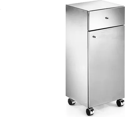 Produktbild von Lineabeta Schrank auf Rollen mit Edelstahlverkleidung 1 Türund 1 Schublade, chrom glänzend