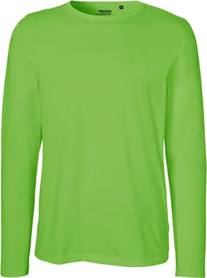 Image de Neutral O61050 | T-shirt manches longues homme / 100% coton équitable - Couleur : Lime - Taille : M