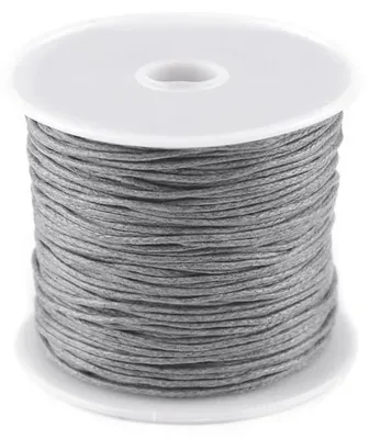 Produktbild von Baumwollschnur wachsiert 1mm grau 20m