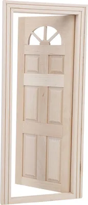 Obrázek produktu pro 1:12 Dřevěná miniatura pro panenky Simulované dveře Mini okno Dveře Model Toy AccessoryDveře