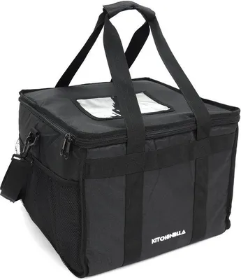 Immagine prodotto di Borsa termica isolata da 40 litri, 38x38x32 cm, nera, per picnic, per conservare cibi caldi o freddi