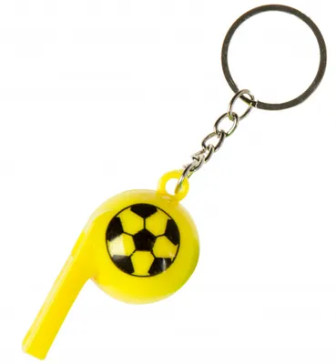Produktbild von schlüsselanhänger Fussballpfeife 6 cm gelb