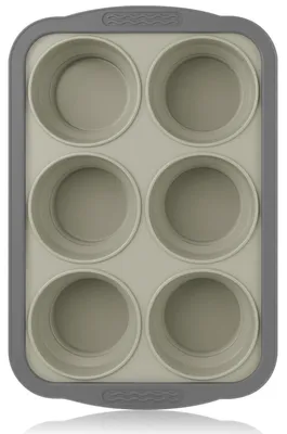 Produktbild von Muffin Backform Silikon für 6 Muffins 26 x 17 cm Hellgrau