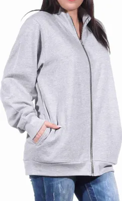 Produktbild von Damen Jacke für Hausanzug, Sportanzug oder Jogginanzug Oberteil;grau,L