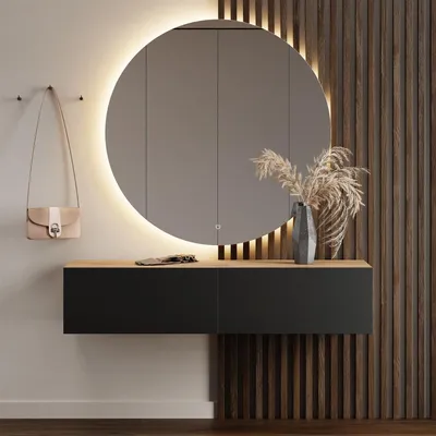 Produktbild von Planetmöbel Flur Möbel Garderobe Hängeschrank 1x 140 cm gold eiche / anthrazit, Wandgarderobe hängend oder stehend