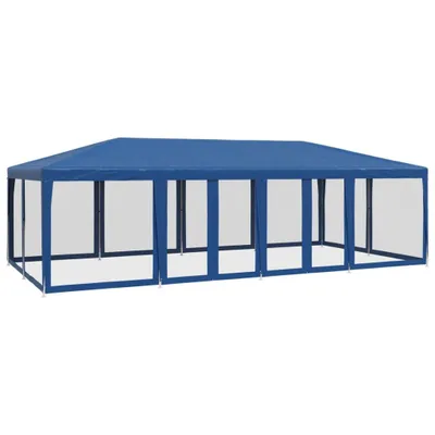 Immagine prodotto di vidaXL Tenda per feste con 12 pannelli laterali in rete Blu 8x4 m HDPE