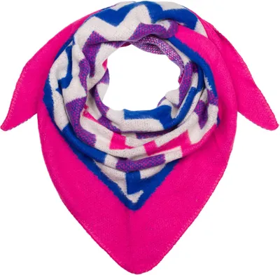 Produktbild von styleBREAKER Damen XXL Web Dreieck Schal mit buntem Zick-Zack Zacken Muster, Dreiecktuch, Winter Schal warm weich, Tuch 01020049