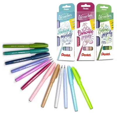 Produktbild von Pentel SES15C Pinselstifte 12 Pastellfarben für Kalligrafie