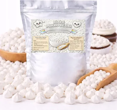 Image de Micro meringues blanches - Mini meringues pour gâteaux, desserts, cupcakes, décoration 200 g